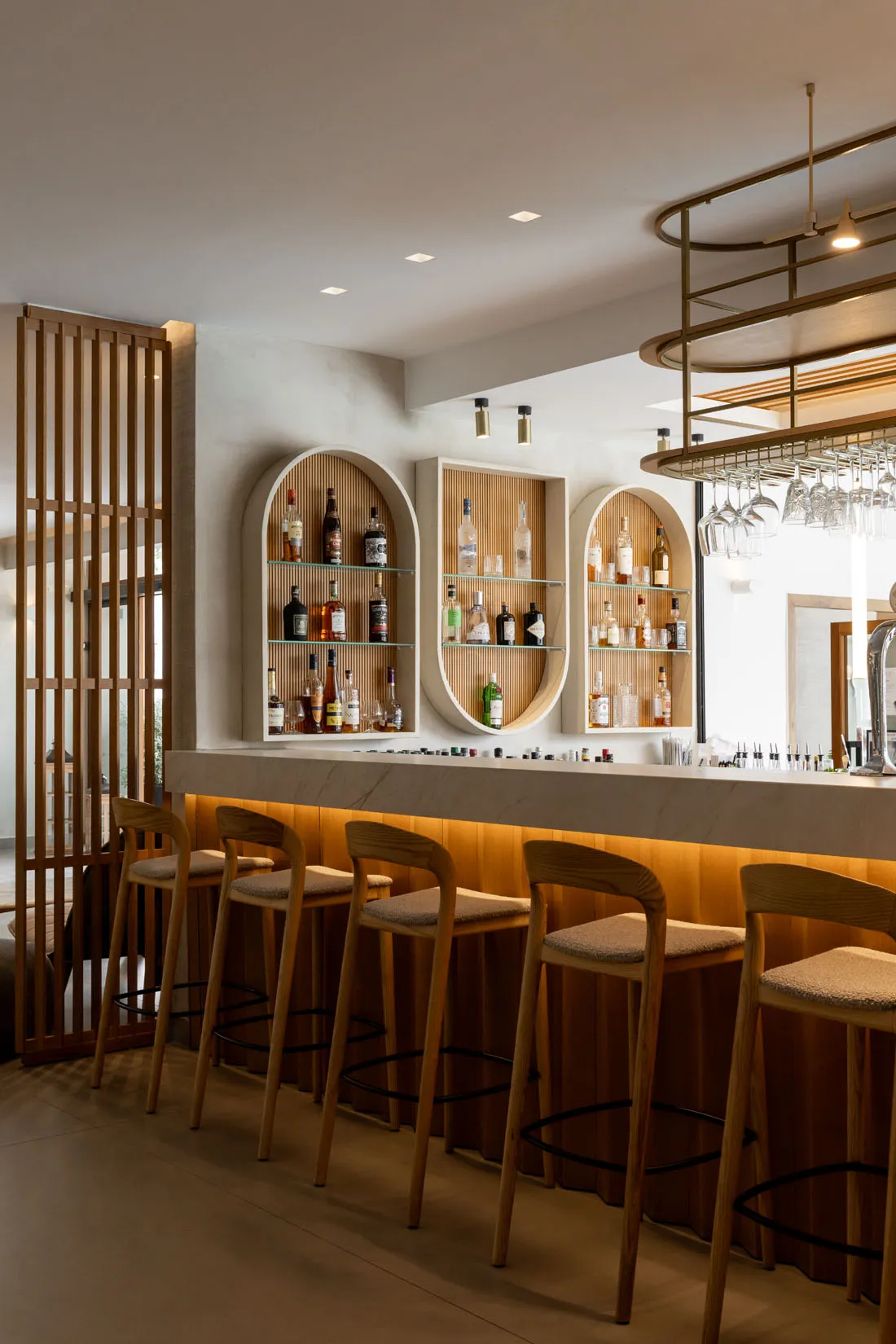 Cretan gastronomy, restaurant buffet dishes and cocktail lounge at Nefeli Hotel
