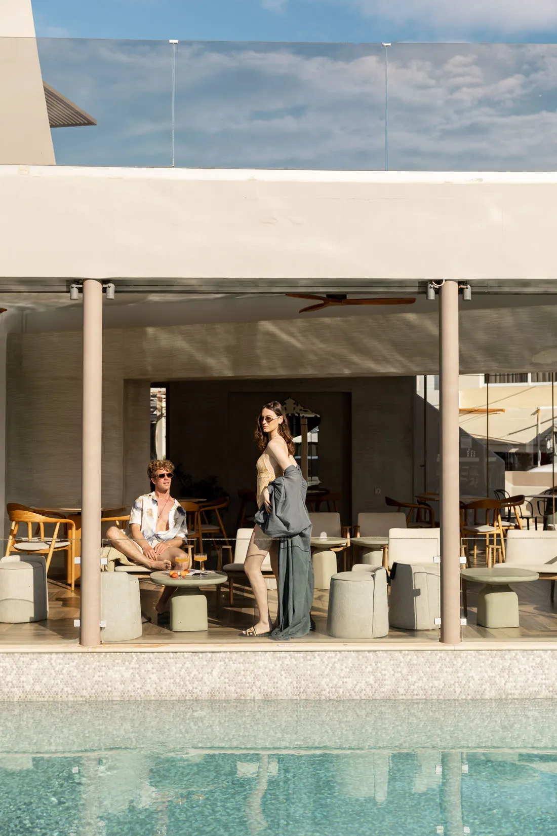 Cretan gastronomy, restaurant buffet dishes and cocktail lounge at Nefeli Hotel