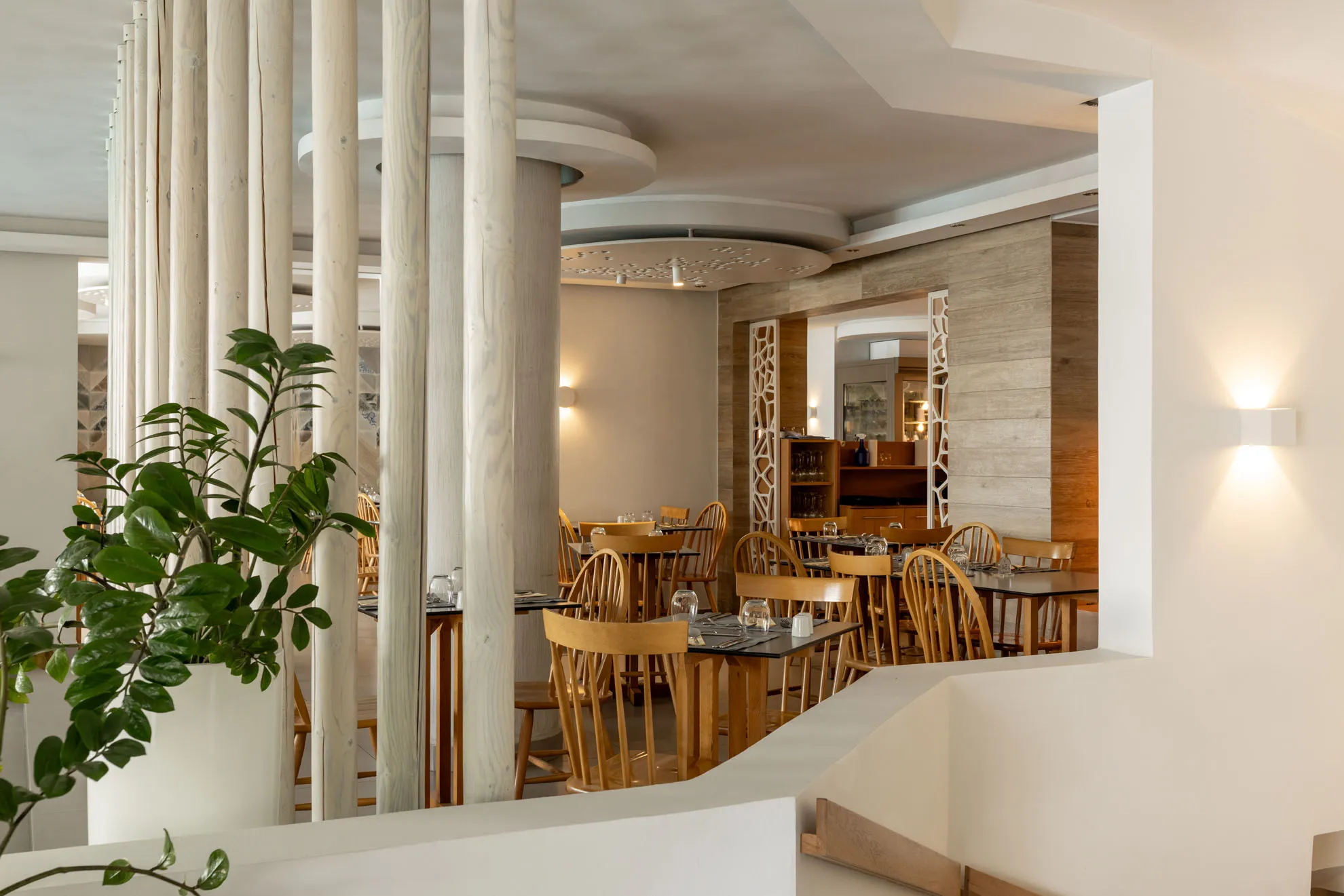 Cretan gastronomy, restaurant buffet dishes and cocktail lounge at Nefeli Hotel