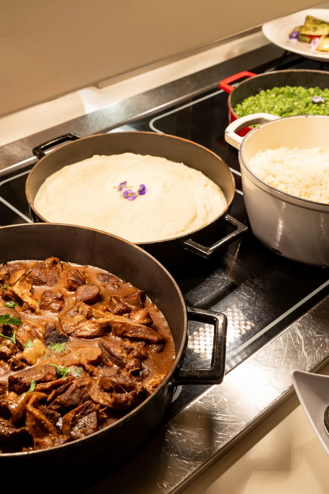 Cretan gastronomy, restaurant buffet dishes and cocktail lounge at Nefeli Hotel
