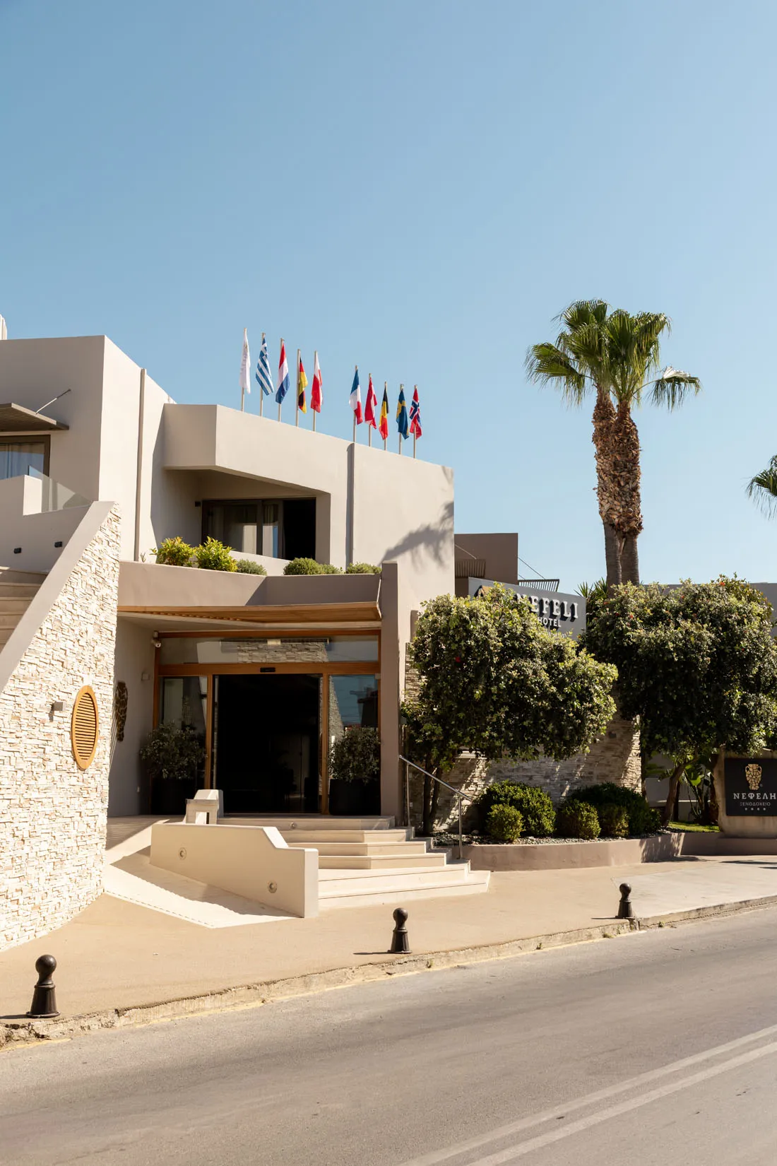 Nefeli Hotel 4-star exterior, swimming pool and grounds in Platanias, Rethymno