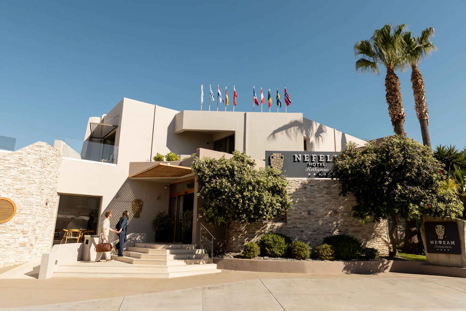 Nefeli Hotel 4-star exterior, swimming pool and grounds in Platanias, Rethymno